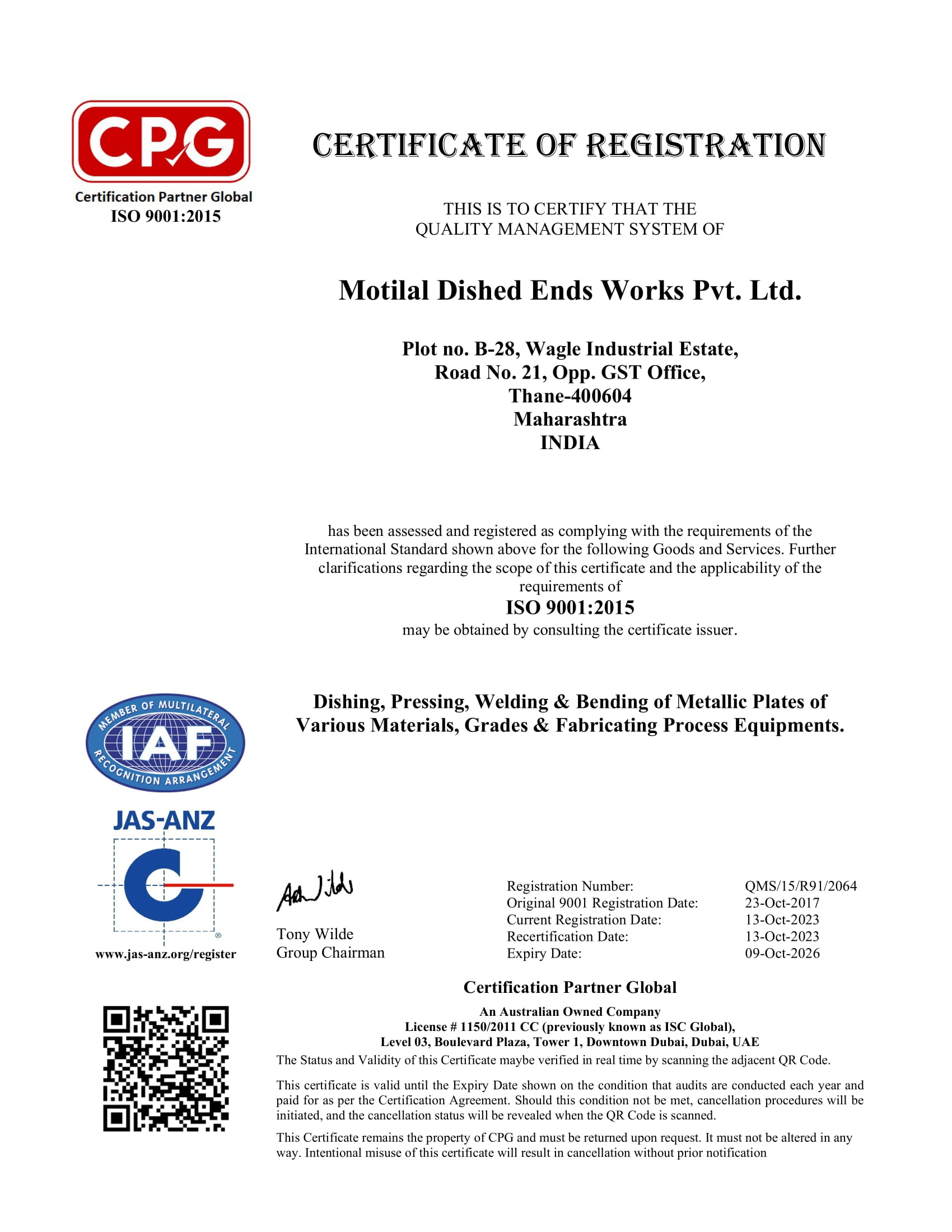 ISO Certiciate- 9001-1