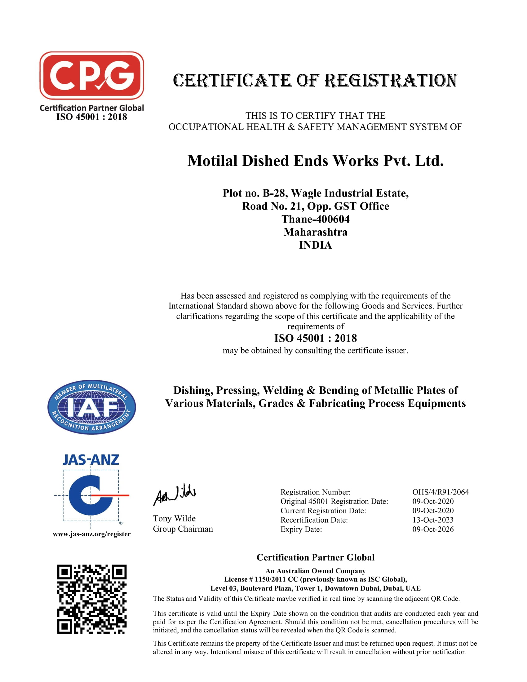 ISO Certificate -45001-1